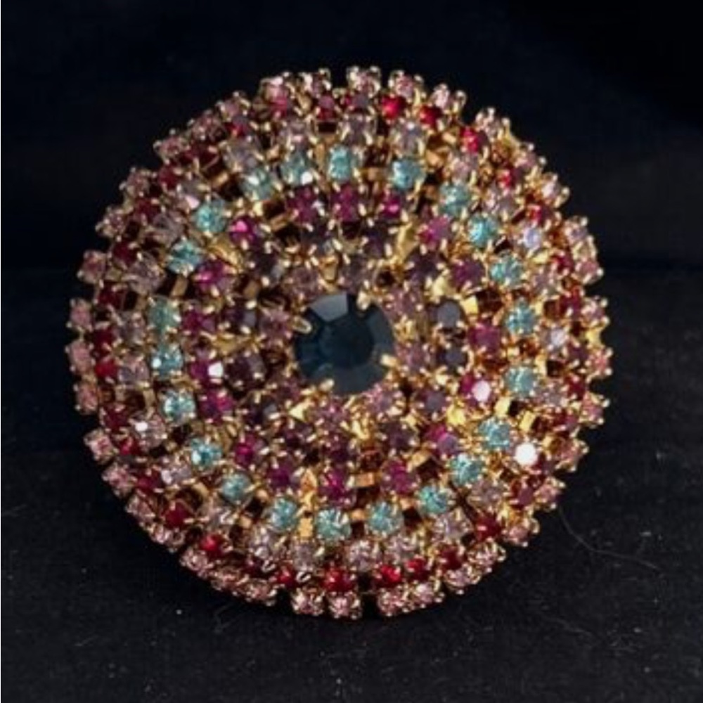 Large Rhinestones Statement Ring - image 1